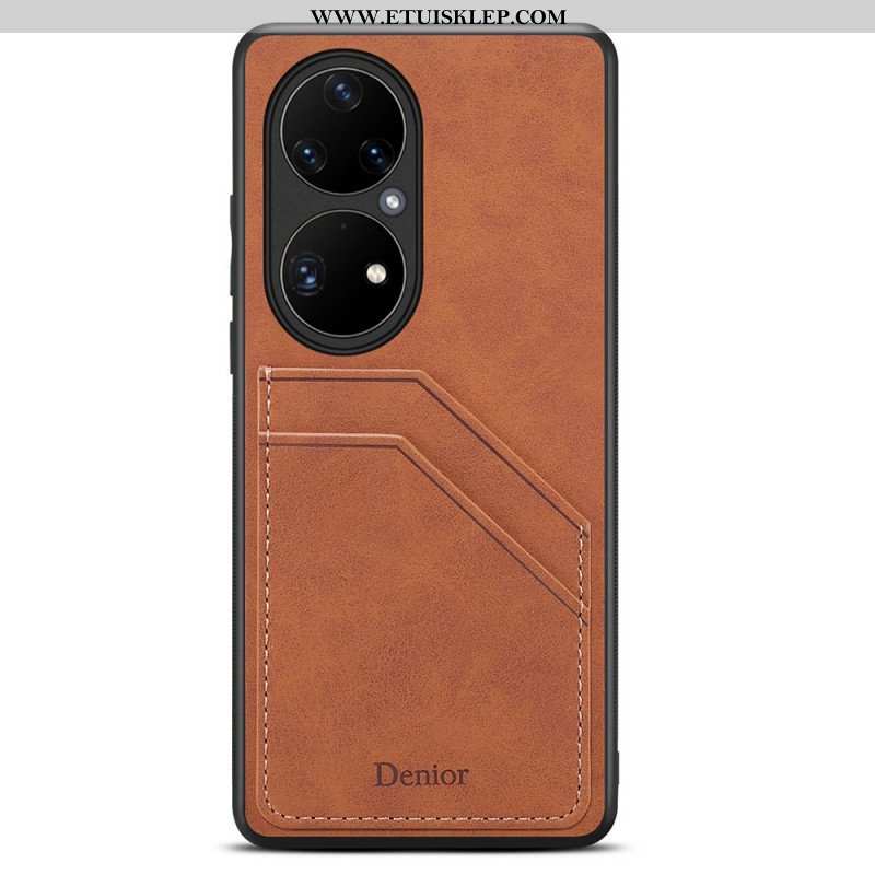 Etui do Huawei P50 Pro Etui Na Karty Z Podwójnymi Przegródkami Denior